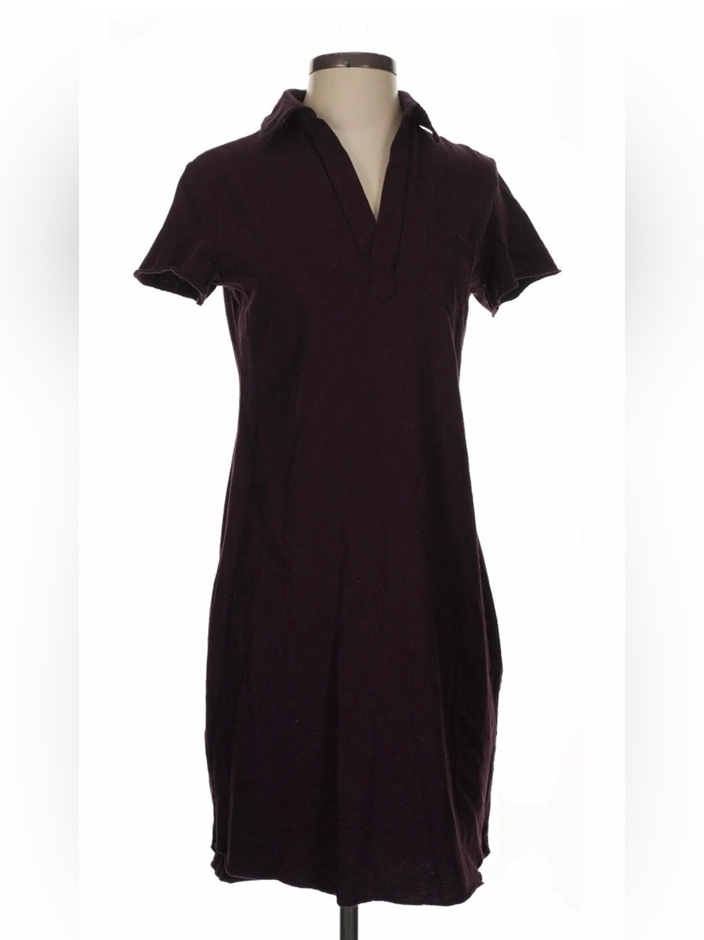 Frank & Eileen Short Sleeve Polo Dress in Deep Plum